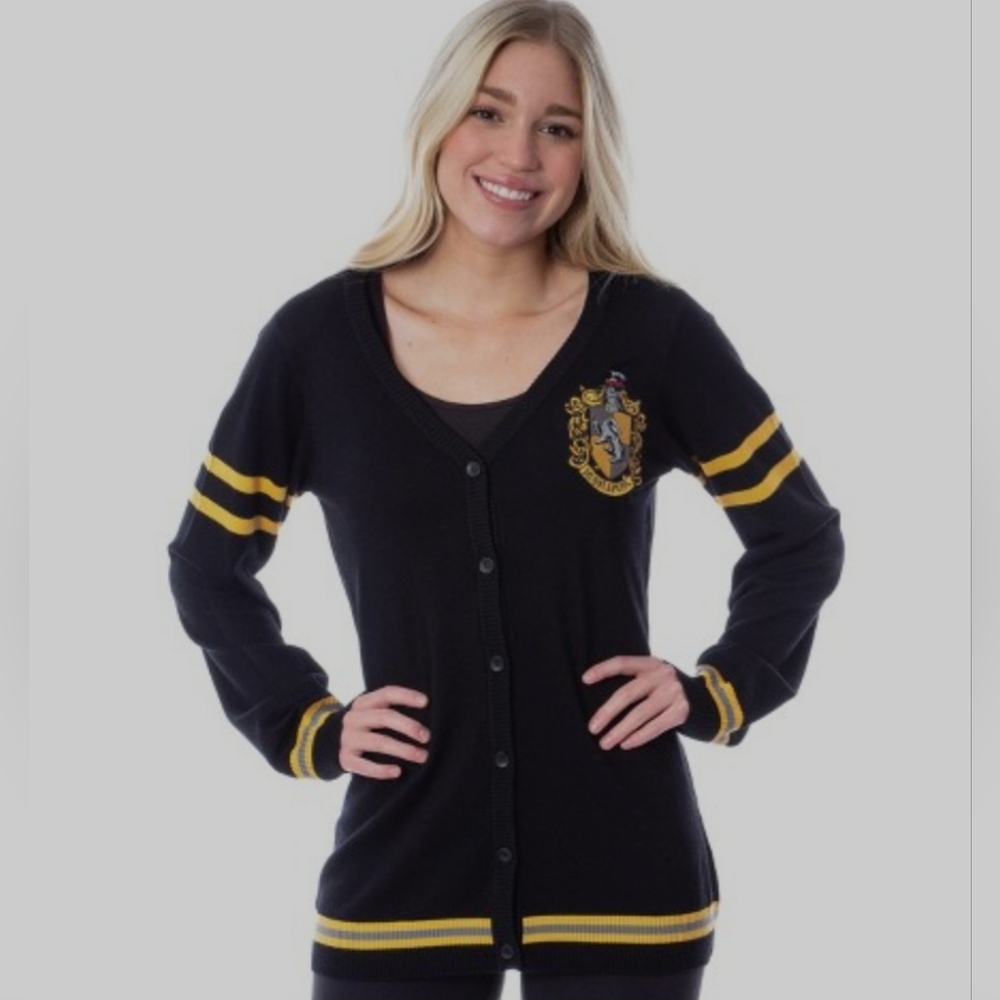 Hot Topic Harry Potter Bioworld Hufflepuff Cardigan- Size Large